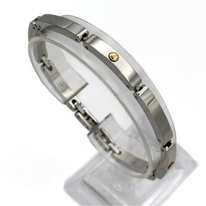 Morellato Stainless Steel and Gold Men’s Link Bracelet Italian Designer Vintage